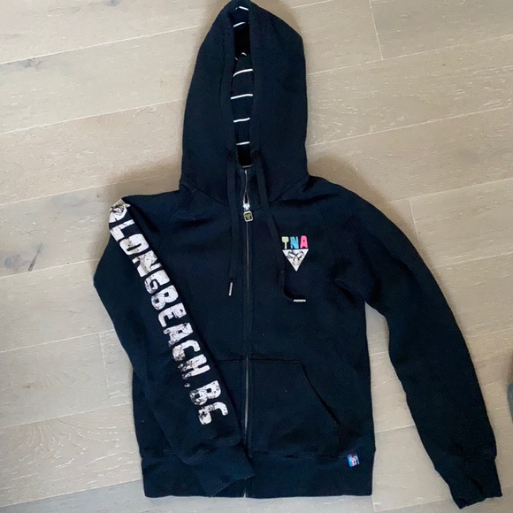 Black TNA zip up hoodie - Picture 1 of 2